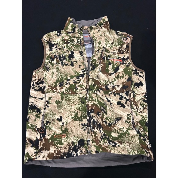 Sitka Stratus Gore Tex Infinium Camo Vest Mens Medium Hunting Outdoors Fleece - Picture 1 of 4